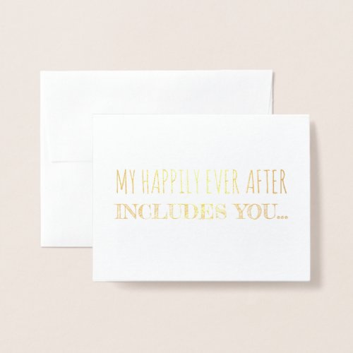 Includes You  Funny Bridesmaid Proposal Foil Card