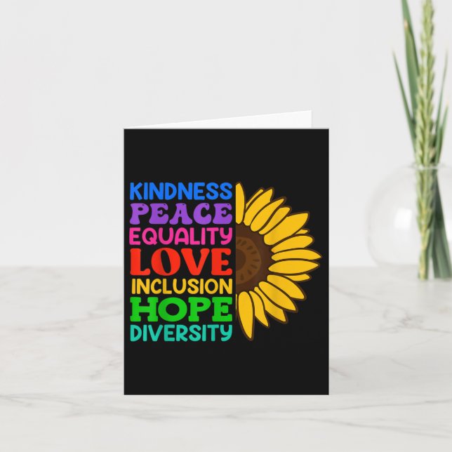 Inclusion Acceptance Kindness Solidarity Awareness Card (Front)