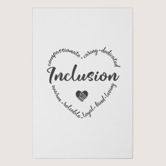 Inclusion, diversity heart faux canvas print