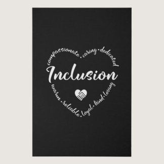 Inclusion, diversity heart faux canvas print