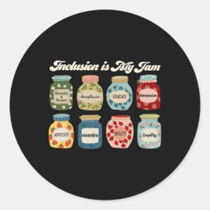 Inclusion Is My Jam Autism Awareness Teacher Classic Round Sticker