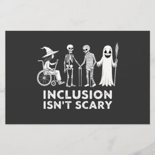 Inclusion isn't scary Spooky Skeleton Teacher Stationery