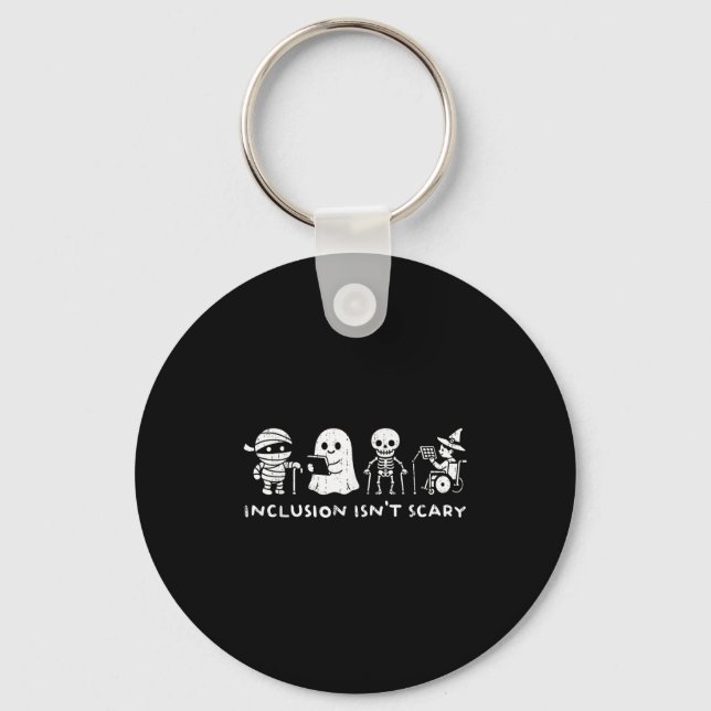 Inclusion Isn't Y Slp Halloween Ghost Mummy Sped T Keychain (Front)