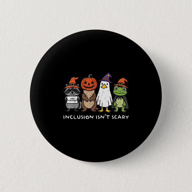 Inclusion Isn't Y Slp Halloween Sped Teacher Anima Button (Front)
