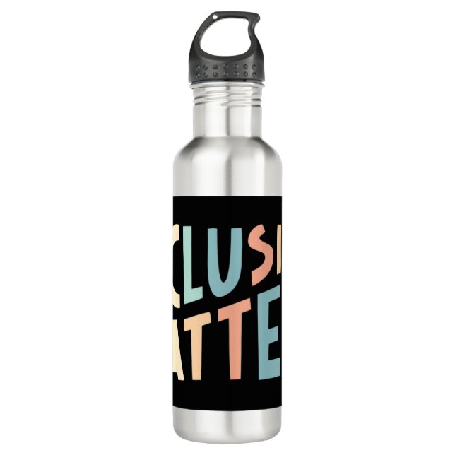 Inclusion Matters, Special Education Shirt, Mindfu Stainless Steel Water Bottle (Front)