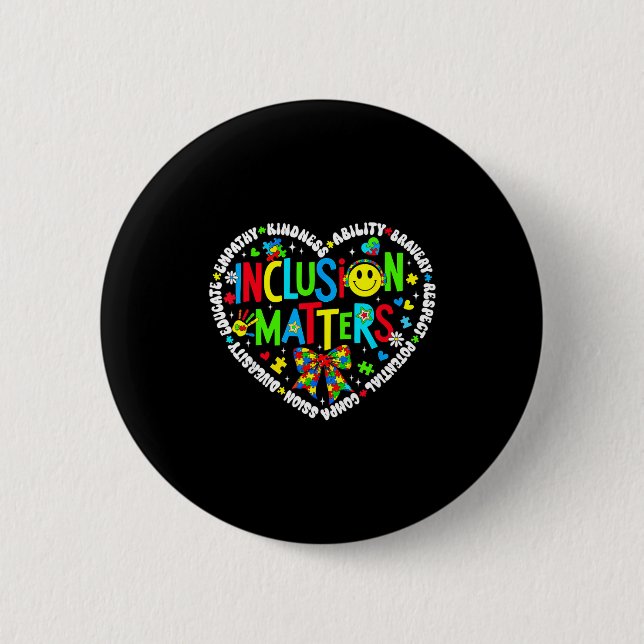 Inclusion special education teacher autism button (Front)