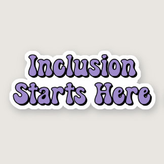 Inclusion Starts Here Purple Neurodiversity Sticker