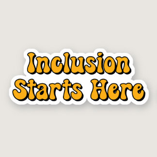Inclusion Starts Here Yellow Neurodiversity Sticker