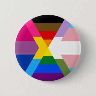 Inclusive Flag w/ Bi, Pan, Trans, and GQ Colors Bu Button