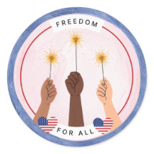 Inclusive Fourth of July Sticker - Freedom for All