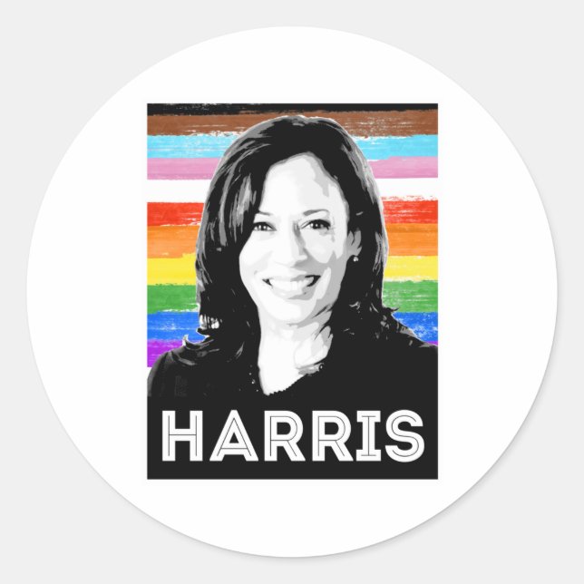 Inclusive Harris Pride Poster Classic Round Sticker (Front)