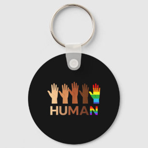 -Inclusive Hearts for BLM Racial Justice Human Keychain