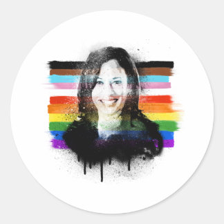 Inclusive Kamala Harris Pride Graffiti Classic Round Sticker