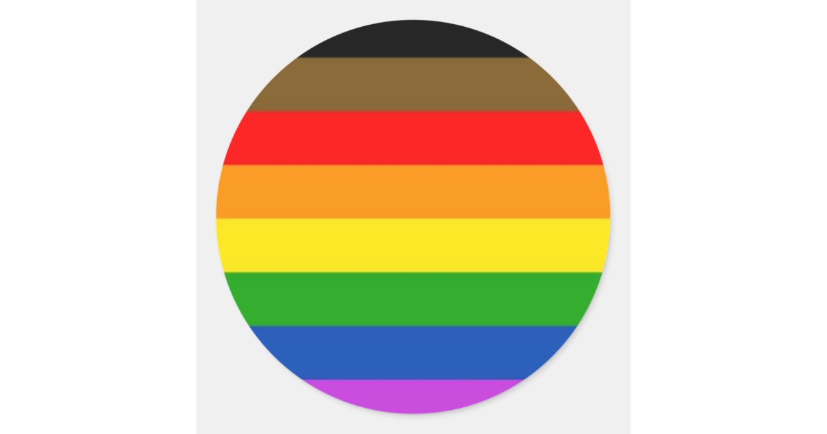 inclusive lgbt pride flag classic round sticker zazzlecom