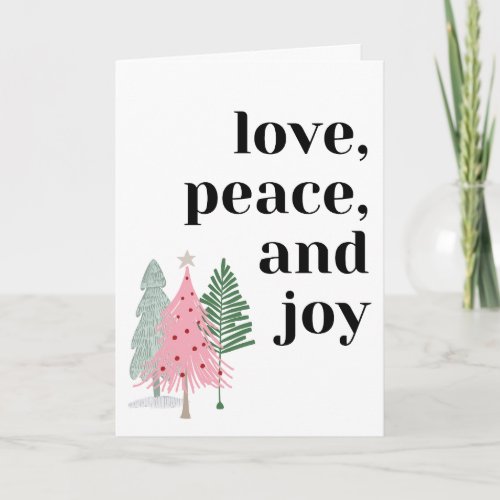 Inclusive Love Peace and Joy Holiday Card