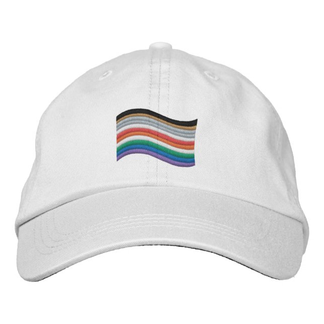 Inclusive Pride Flag Embroidered Baseball Cap (Front)