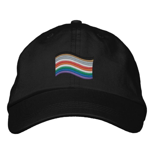 Inclusive Pride Flag Embroidered Baseball Cap (Front)