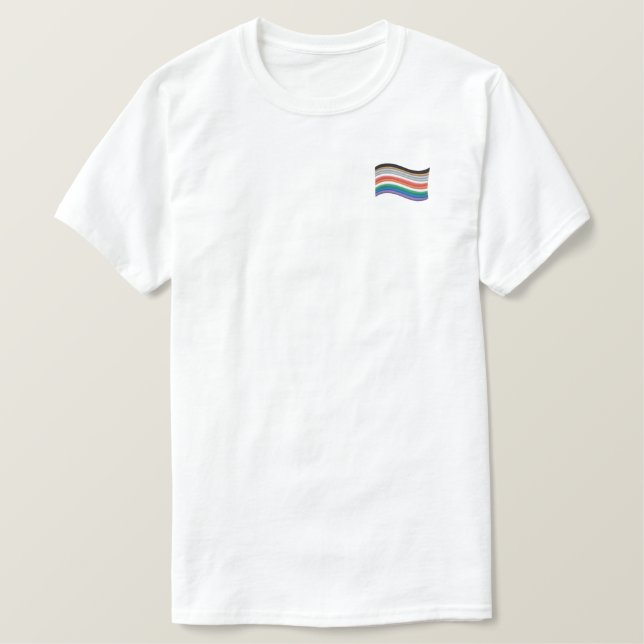 Inclusive Pride Flag Embroidered T-Shirt (Design Front)