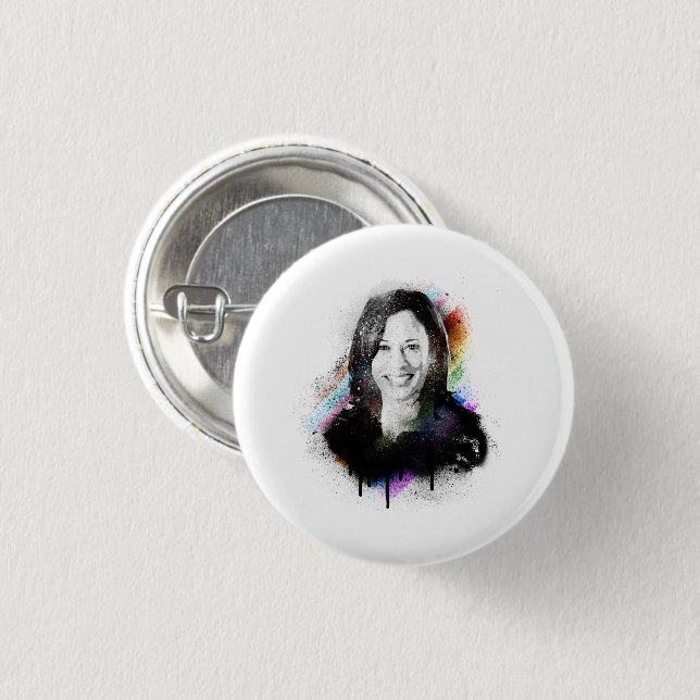Inclusive Pride Kamala Harris Spray Paint Button (Front & Back)