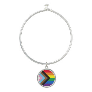 Inclusive rainbow Lgbtq gay diversity flag Bangle Bracelet