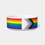 Inclusive rainbow Lgbtq gay diversity flag Bowl<br><div class="desc">Inclusive rainbow Lgbtq gay flag dog pet Bowl
Pride lgbt lgbtq diversity inclusive trans progress gay rainbow flag</div>