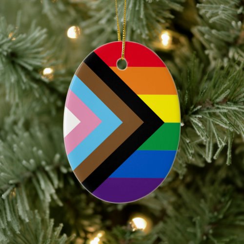 Inclusive rainbow Lgbtq gay diversity flag Ceramic Ornament