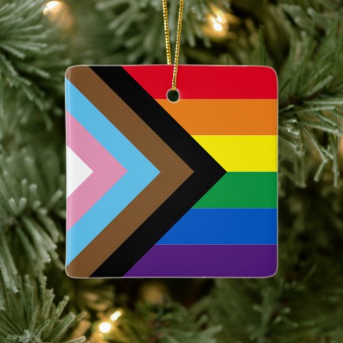 Inclusive rainbow Lgbtq gay diversity flag Ceramic Ornament