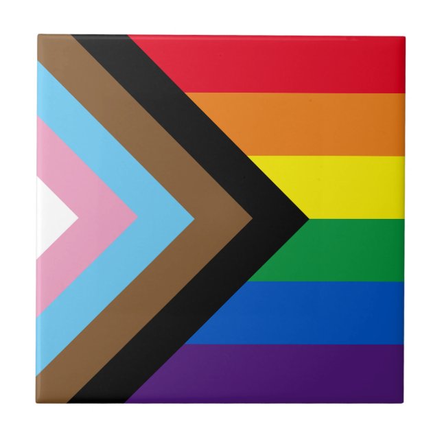 Inclusive rainbow Lgbtq gay diversity flag Ceramic Tile (Front)