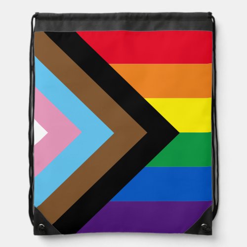 Inclusive rainbow Lgbtq gay diversity flag Drawstring Bag
