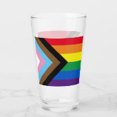 Inclusive rainbow Lgbtq gay diversity flag Glass (Back)