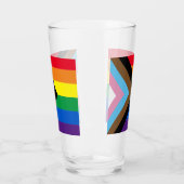 Inclusive rainbow Lgbtq gay diversity flag Glass (Left)