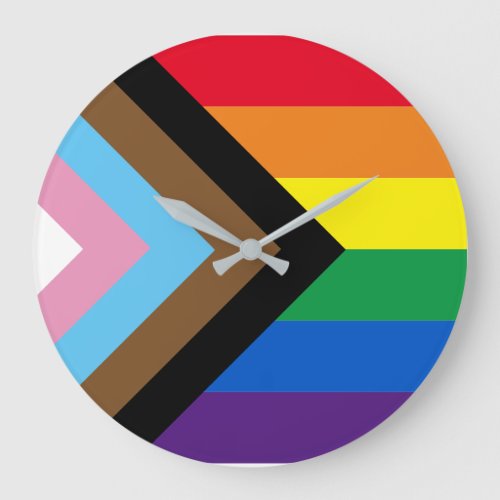 Inclusive rainbow Lgbtq gay diversity flag Large Clock