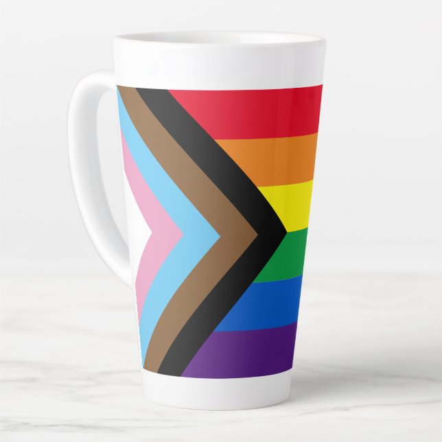 Inclusive rainbow Lgbtq gay diversity flag Latte Mug (Left Angle)