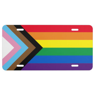 Inclusive rainbow Lgbtq gay diversity flag License Plate