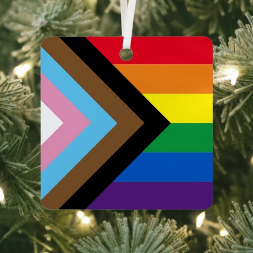 Inclusive rainbow Lgbtq gay diversity flag Metal Ornament