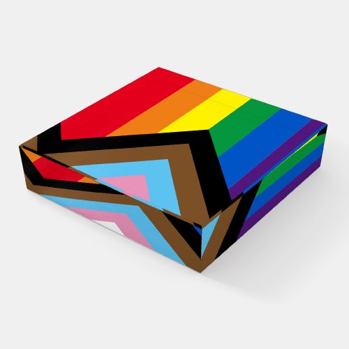 Inclusive rainbow Lgbtq gay diversity flag Paperweight