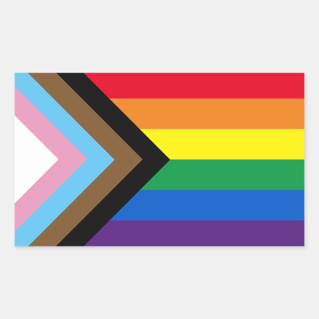 Inclusive rainbow Lgbtq gay diversity flag Rectangular Sticker (Front)