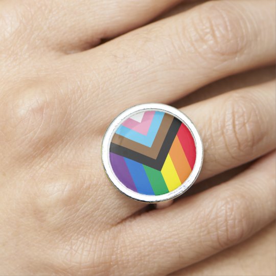 Inclusive Rainbow Lgbtq Gay Diversity Flag Ring