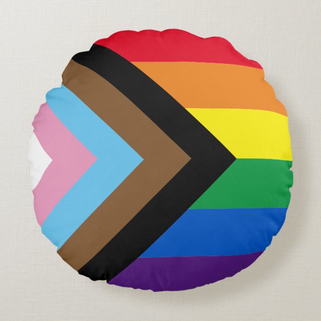 Inclusive rainbow Lgbtq gay diversity flag Round Pillow (Front)