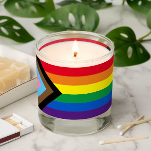 Inclusive rainbow Lgbtq gay diversity flag Scented Candle