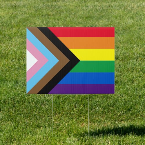 Inclusive rainbow Lgbtq gay diversity flag Sign