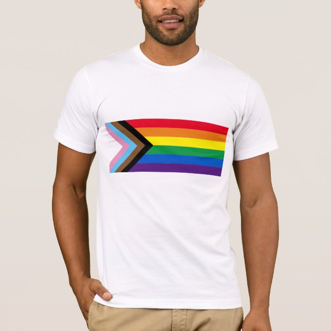 Inclusive rainbow Lgbtq gay diversity flag T-Shirt (Front)