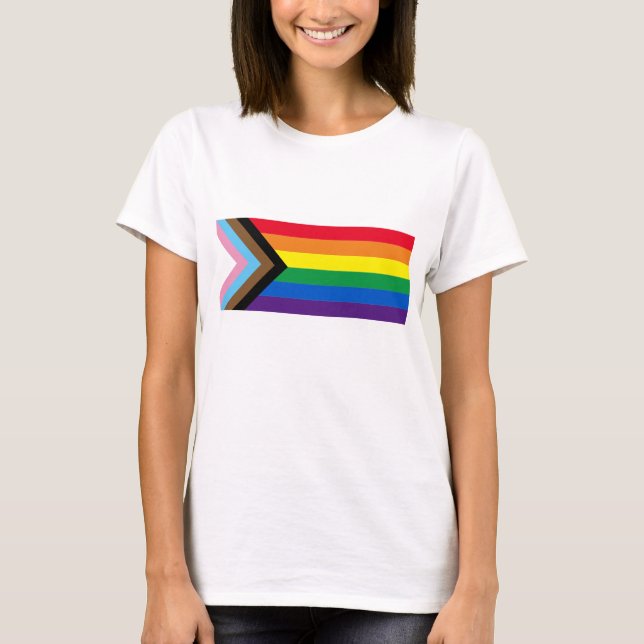 Inclusive rainbow Lgbtq gay diversity flag T-Shirt (Front)