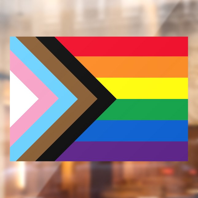 Inclusive rainbow Lgbtq gay diversity flag Window Cling (Sheet 2)