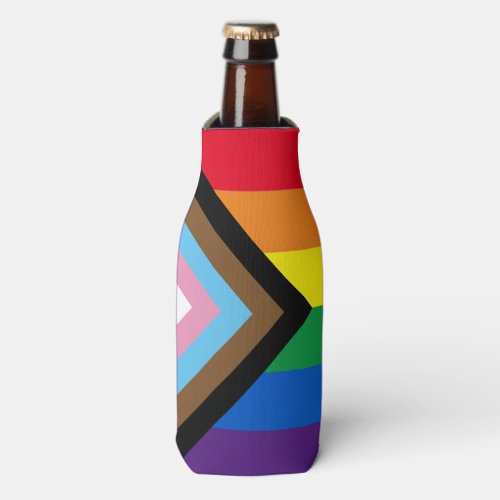 Inclusive rainbow Lgbtq gay pride flag Bottle Cooler