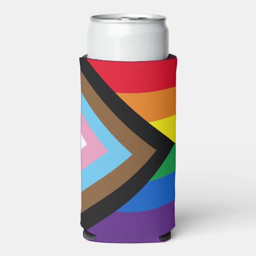 Inclusive rainbow Lgbtq gay pride flag Seltzer Can Cooler
