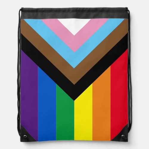 Inclusive rainbow pride Lgbtq gay diversity flag Drawstring Bag