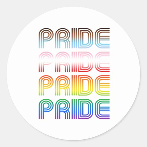 Inclusive Retro Pride Classic Round Sticker