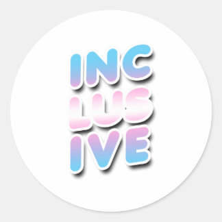 Inclusive - Trans Rainbow Classic Round Sticker