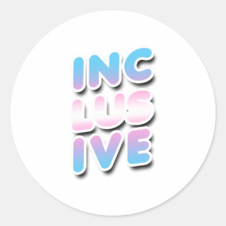 Inclusive - Trans Rainbow Classic Round Sticker
